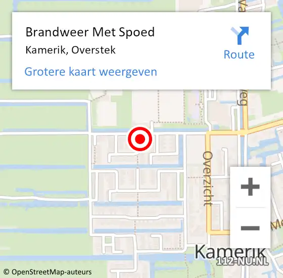 Locatie op kaart van de 112 melding: Brandweer Met Spoed Naar Kamerik, Overstek op 23 december 2024 14:08