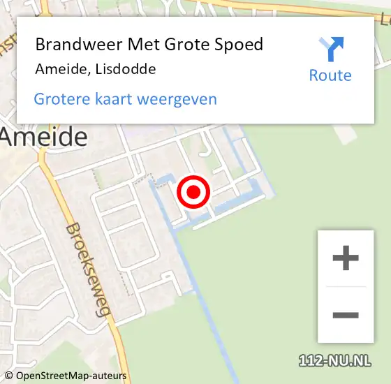 Locatie op kaart van de 112 melding: Brandweer Met Grote Spoed Naar Ameide, Lisdodde op 23 december 2024 14:51