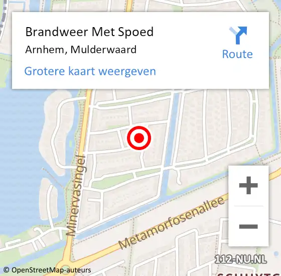 Locatie op kaart van de 112 melding: Brandweer Met Spoed Naar Arnhem, Mulderwaard op 23 december 2024 14:55