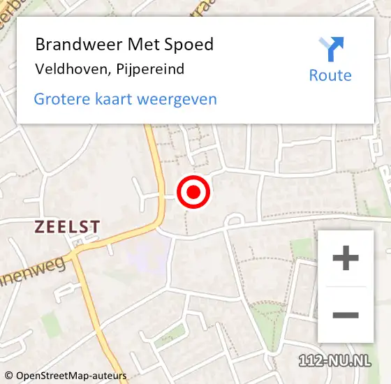 Locatie op kaart van de 112 melding: Brandweer Met Spoed Naar Veldhoven, Pijpereind op 23 december 2024 15:00