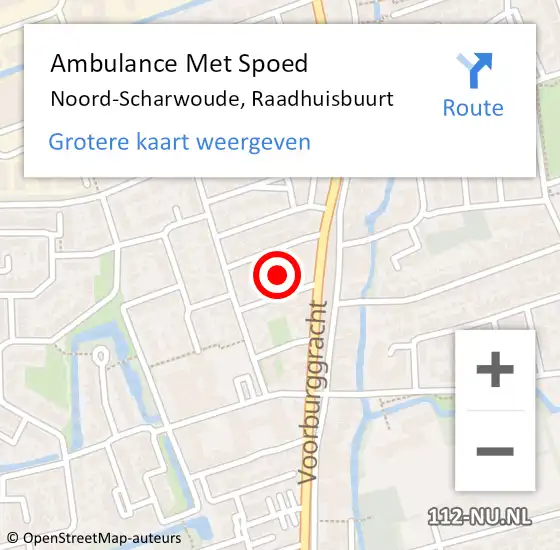 Locatie op kaart van de 112 melding: Ambulance Met Spoed Naar Noord-Scharwoude, Raadhuisbuurt op 23 december 2024 15:06