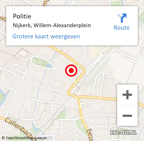 Locatie op kaart van de 112 melding: Politie Nijkerk, Willem-Alexanderplein op 23 december 2024 15:07