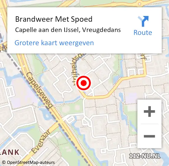 Locatie op kaart van de 112 melding: Brandweer Met Spoed Naar Capelle aan den IJssel, Vreugdedans op 23 december 2024 16:11