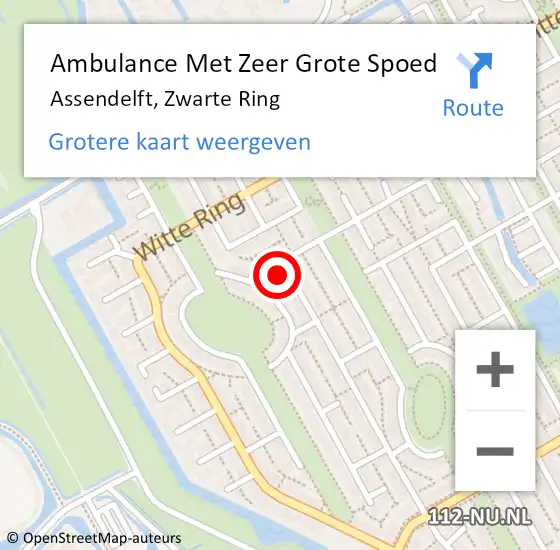 Locatie op kaart van de 112 melding: Ambulance Met Zeer Grote Spoed Naar Assendelft, Zwarte Ring op 23 december 2024 16:12