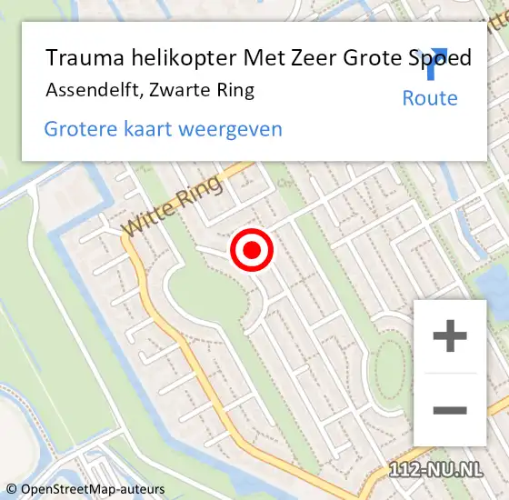 Locatie op kaart van de 112 melding: Trauma helikopter Met Zeer Grote Spoed Naar Assendelft, Zwarte Ring op 23 december 2024 16:14