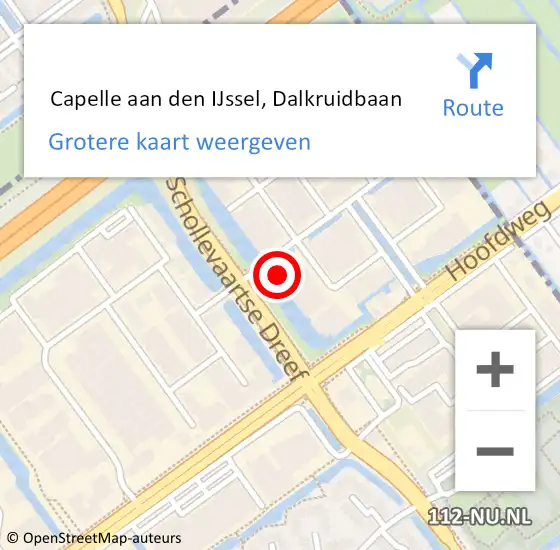 Locatie op kaart van de 112 melding:  Capelle aan den IJssel, Dalkruidbaan op 23 december 2024 16:15