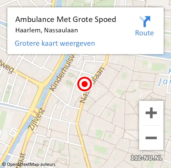 Locatie op kaart van de 112 melding: Ambulance Met Grote Spoed Naar Haarlem, Nassaulaan op 23 december 2024 16:18