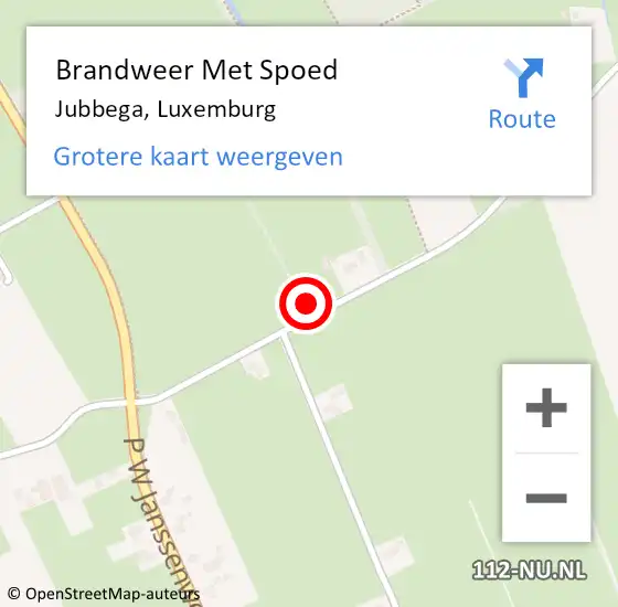 Locatie op kaart van de 112 melding: Brandweer Met Spoed Naar Jubbega, Luxemburg op 23 december 2024 16:48