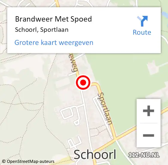 Locatie op kaart van de 112 melding: Brandweer Met Spoed Naar Schoorl, Sportlaan op 23 december 2024 17:18