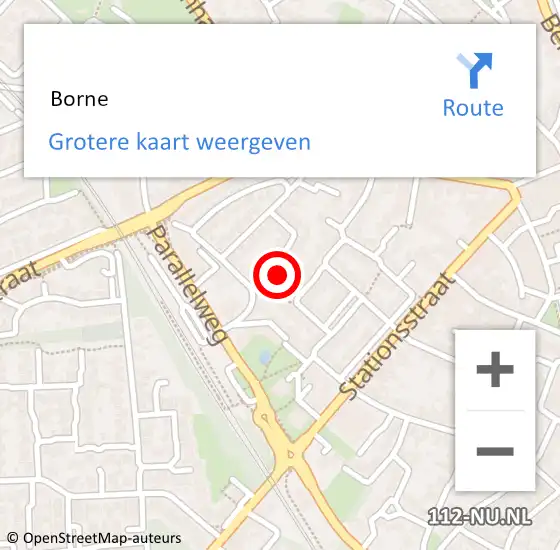 Locatie op kaart van de 112 melding:  Borne op 23 december 2024 17:24