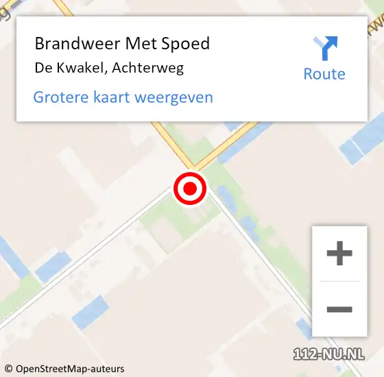 Locatie op kaart van de 112 melding: Brandweer Met Spoed Naar De Kwakel, Achterweg op 23 december 2024 17:54