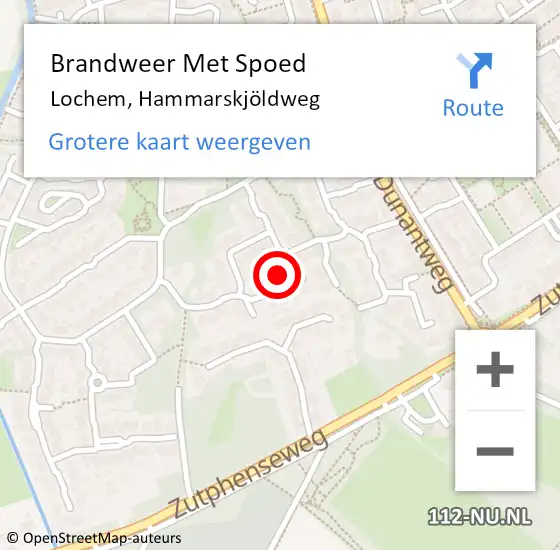 Locatie op kaart van de 112 melding: Brandweer Met Spoed Naar Lochem, Hammarskjöldweg op 23 december 2024 18:02