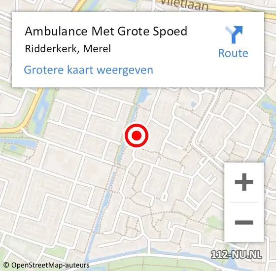 Locatie op kaart van de 112 melding: Ambulance Met Grote Spoed Naar Ridderkerk, Merel op 23 december 2024 18:50