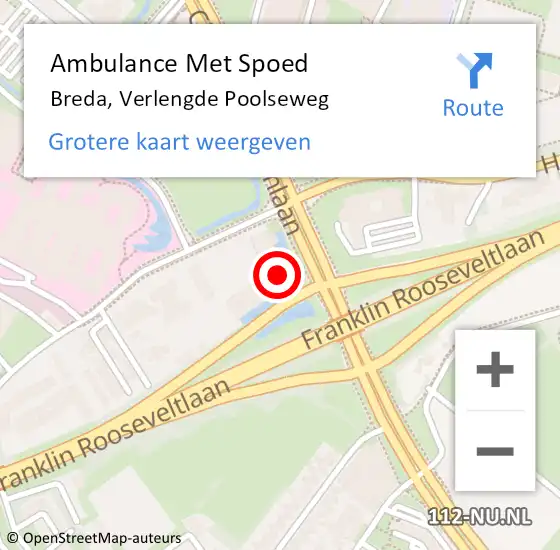 Locatie op kaart van de 112 melding: Ambulance Met Spoed Naar Breda, Verlengde Poolseweg op 23 december 2024 18:52