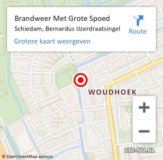 Locatie op kaart van de 112 melding: Brandweer Met Grote Spoed Naar Schiedam, Bernardus IJzerdraatsingel op 23 december 2024 19:15