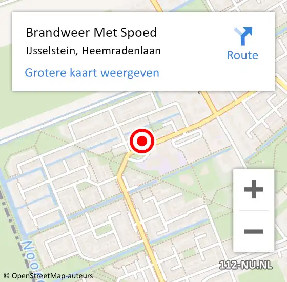 Locatie op kaart van de 112 melding: Brandweer Met Spoed Naar IJsselstein, Heemradenlaan op 23 december 2024 19:19