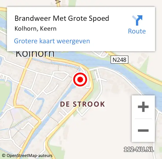 Locatie op kaart van de 112 melding: Brandweer Met Grote Spoed Naar Kolhorn, Keern op 23 december 2024 19:23