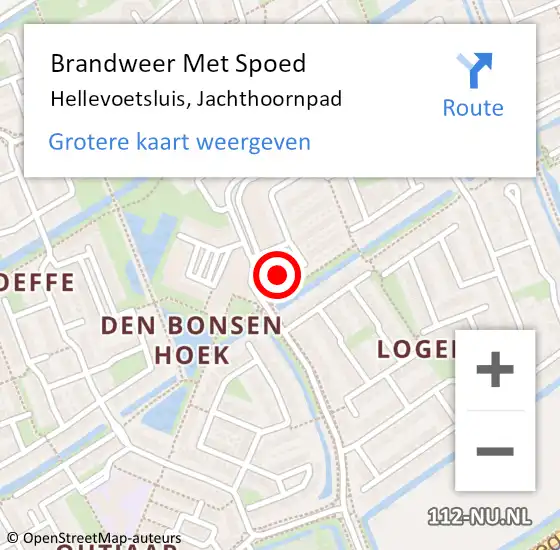 Locatie op kaart van de 112 melding: Brandweer Met Spoed Naar Hellevoetsluis, Jachthoornpad op 23 december 2024 20:16