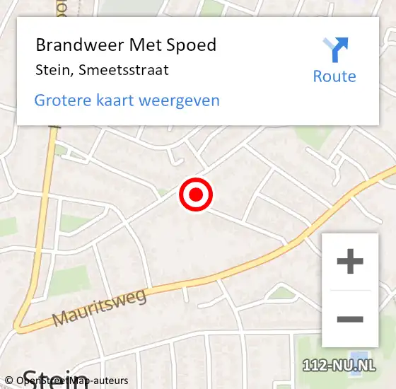 Locatie op kaart van de 112 melding: Brandweer Met Spoed Naar Stein, Smeetsstraat op 23 december 2024 20:22