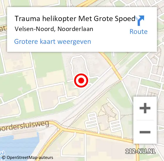 Locatie op kaart van de 112 melding: Trauma helikopter Met Grote Spoed Naar Velsen-Noord, Noorderlaan op 23 december 2024 20:31