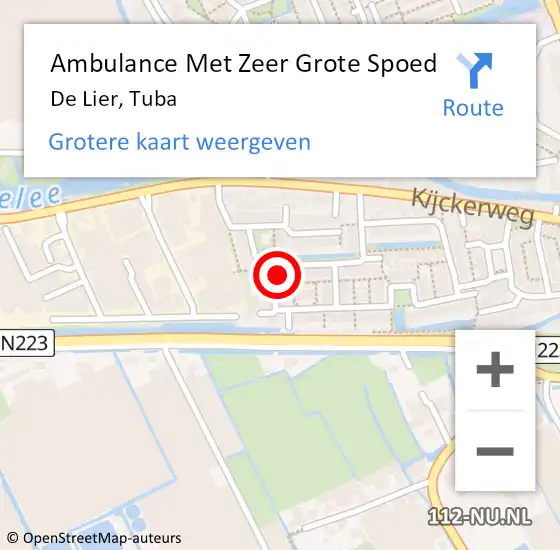 Locatie op kaart van de 112 melding: Ambulance Met Zeer Grote Spoed Naar De Lier, Tuba op 23 december 2024 20:32