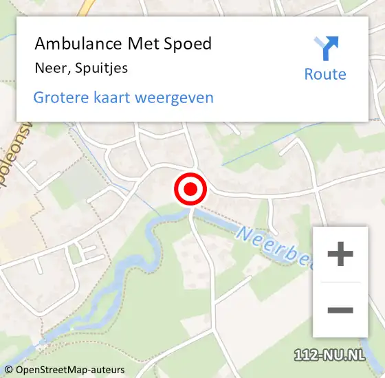 Locatie op kaart van de 112 melding: Ambulance Met Spoed Naar Neer, Spuitjes op 23 december 2024 20:37