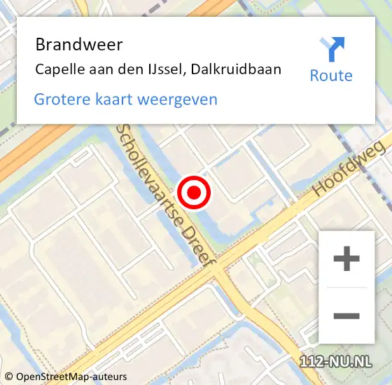 Locatie op kaart van de 112 melding: Brandweer Capelle aan den IJssel, Dalkruidbaan op 23 december 2024 20:49