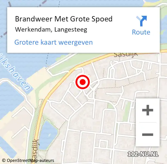 Locatie op kaart van de 112 melding: Brandweer Met Grote Spoed Naar Werkendam, Langesteeg op 23 december 2024 20:52