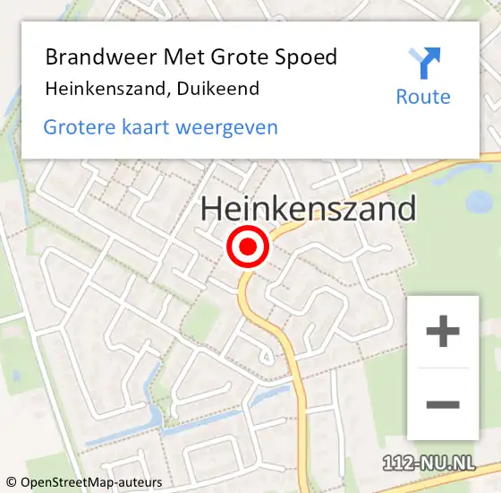 Locatie op kaart van de 112 melding: Brandweer Met Grote Spoed Naar Heinkenszand, Duikeend op 23 december 2024 21:02