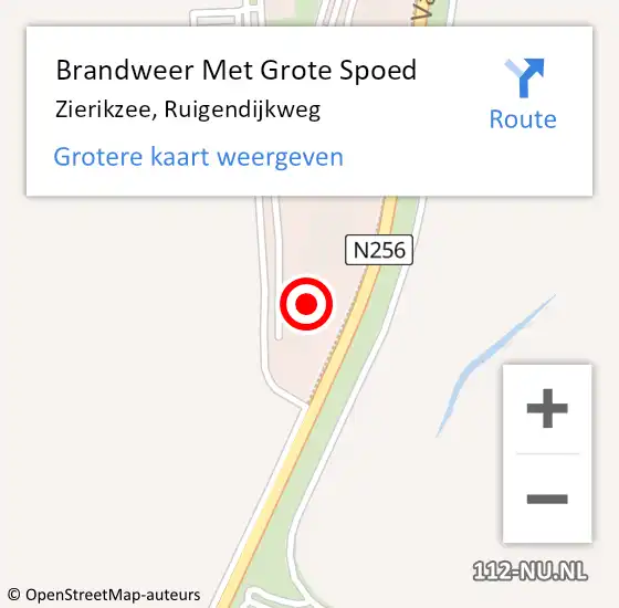 Locatie op kaart van de 112 melding: Brandweer Met Grote Spoed Naar Zierikzee, Ruigendijkweg op 23 december 2024 21:03