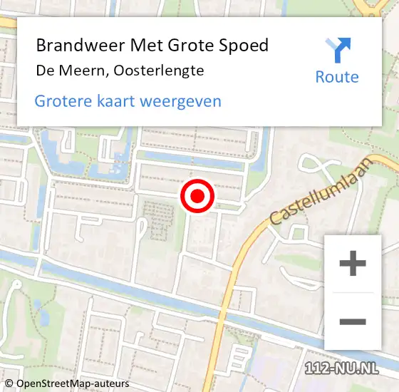 Locatie op kaart van de 112 melding: Brandweer Met Grote Spoed Naar De Meern, Oosterlengte op 23 december 2024 21:36