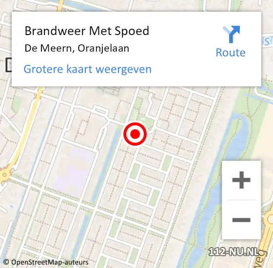 Locatie op kaart van de 112 melding: Brandweer Met Spoed Naar De Meern, Oranjelaan op 23 december 2024 21:39