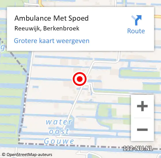 Locatie op kaart van de 112 melding: Ambulance Met Spoed Naar Reeuwijk, Berkenbroek op 23 december 2024 22:34