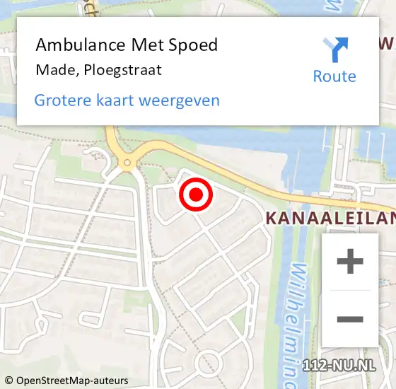 Locatie op kaart van de 112 melding: Ambulance Met Spoed Naar Made, Ploegstraat op 31 oktober 2014 12:47