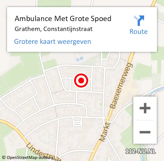 Locatie op kaart van de 112 melding: Ambulance Met Grote Spoed Naar Grathem, Constantijnstraat op 24 december 2024 00:29