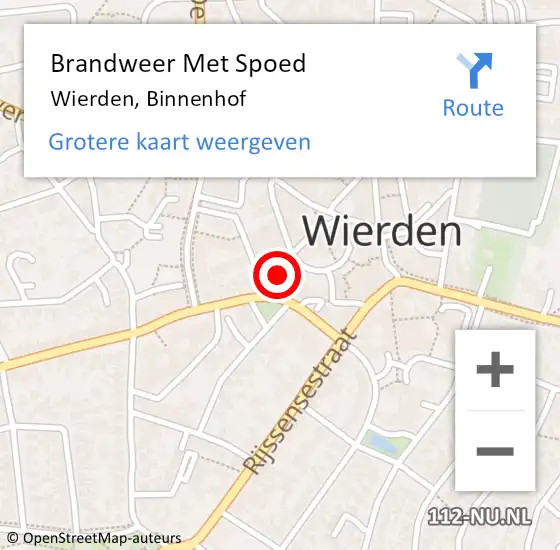 Locatie op kaart van de 112 melding: Brandweer Met Spoed Naar Wierden, Binnenhof op 24 december 2024 00:42