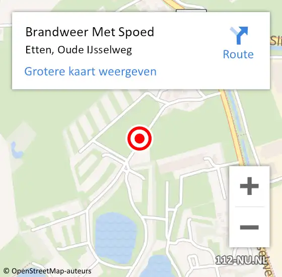 Locatie op kaart van de 112 melding: Brandweer Met Spoed Naar Etten, Oude IJsselweg op 31 oktober 2014 12:52