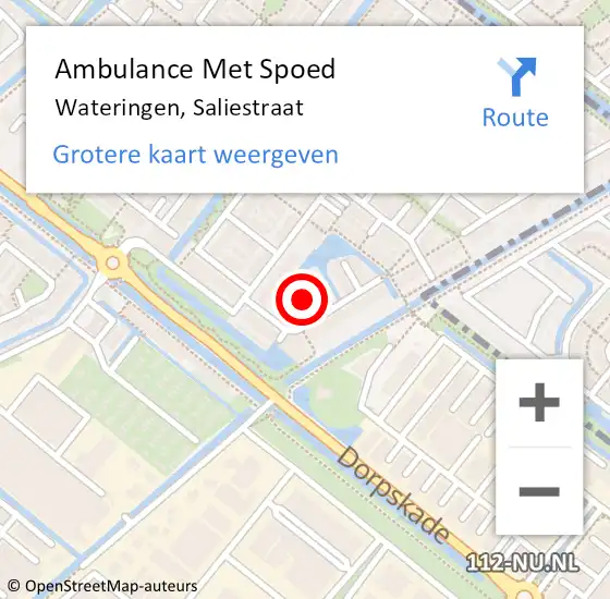 Locatie op kaart van de 112 melding: Ambulance Met Spoed Naar Wateringen, Saliestraat op 24 december 2024 02:58