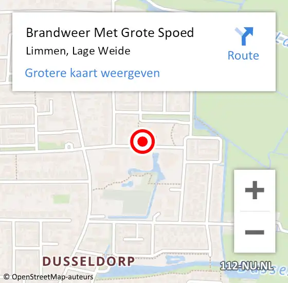 Locatie op kaart van de 112 melding: Brandweer Met Grote Spoed Naar Limmen, Lage Weide op 19 oktober 2013 12:39