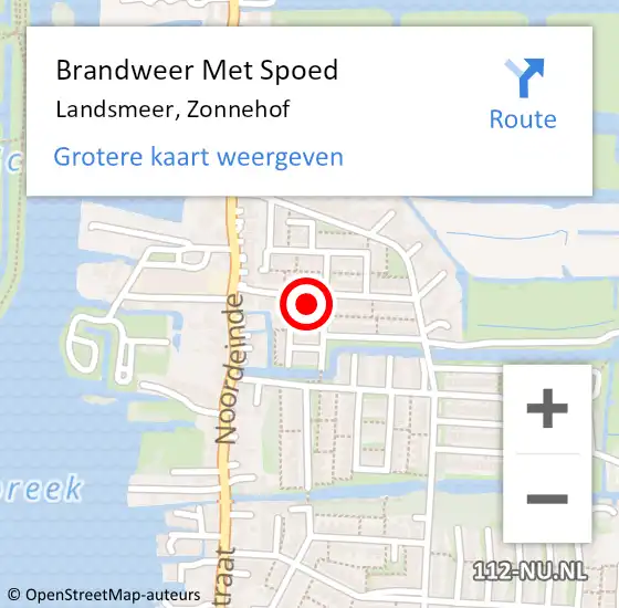 Locatie op kaart van de 112 melding: Brandweer Met Spoed Naar Landsmeer, Zonnehof op 24 december 2024 07:51