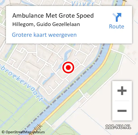 Locatie op kaart van de 112 melding: Ambulance Met Grote Spoed Naar Hillegom, Guido Gezellelaan op 24 december 2024 08:29