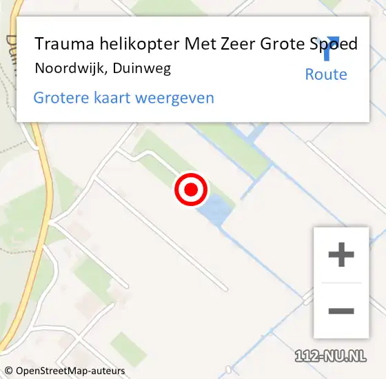 Locatie op kaart van de 112 melding: Trauma helikopter Met Zeer Grote Spoed Naar Noordwijk, Duinweg op 24 december 2024 09:15