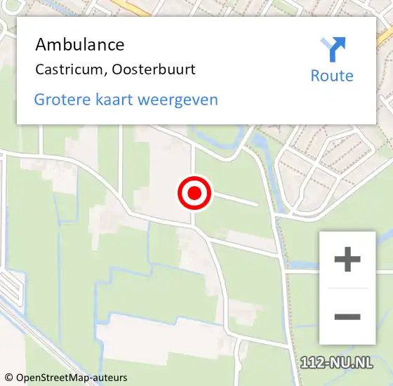 Locatie op kaart van de 112 melding: Ambulance Castricum, Oosterbuurt op 24 december 2024 09:19