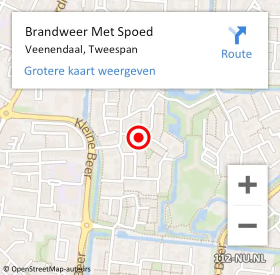 Locatie op kaart van de 112 melding: Brandweer Met Spoed Naar Veenendaal, Tweespan op 24 december 2024 09:54