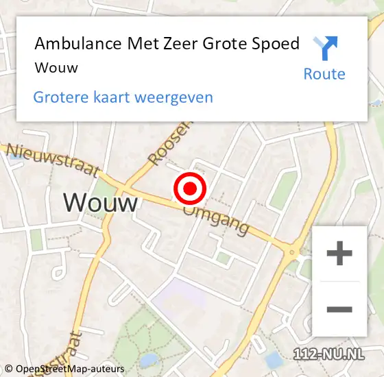 Locatie op kaart van de 112 melding: Ambulance Met Zeer Grote Spoed Naar Wouw op 24 december 2024 10:27