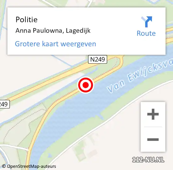 Locatie op kaart van de 112 melding: Politie Anna Paulowna, Lagedijk op 31 oktober 2014 13:25