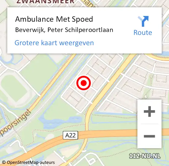 Locatie op kaart van de 112 melding: Ambulance Met Spoed Naar Beverwijk, Peter Schilperoortlaan op 24 december 2024 11:26