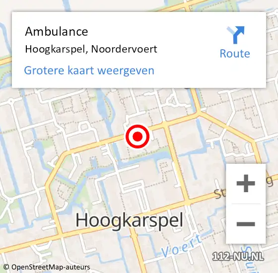 Locatie op kaart van de 112 melding: Ambulance Hoogkarspel, Noordervoert op 24 december 2024 11:51