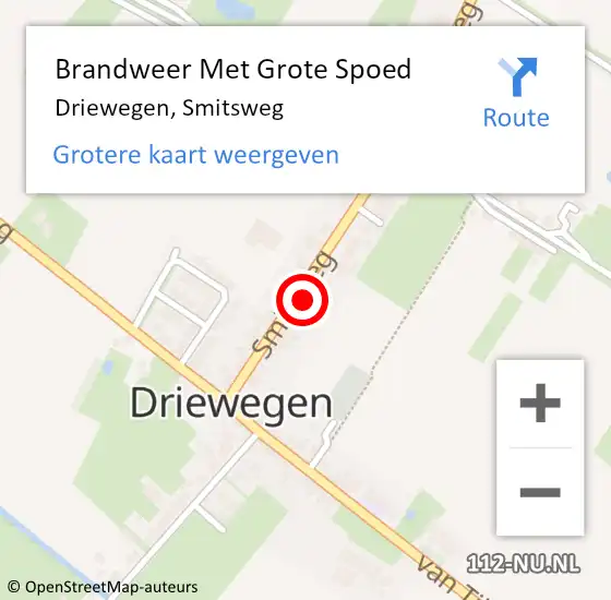 Locatie op kaart van de 112 melding: Brandweer Met Grote Spoed Naar Driewegen, Smitsweg op 24 december 2024 12:21