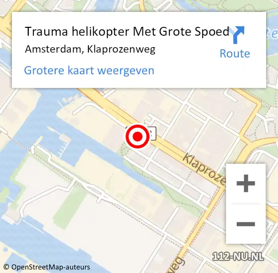 Locatie op kaart van de 112 melding: Trauma helikopter Met Grote Spoed Naar Amsterdam, Klaprozenweg op 24 december 2024 12:30